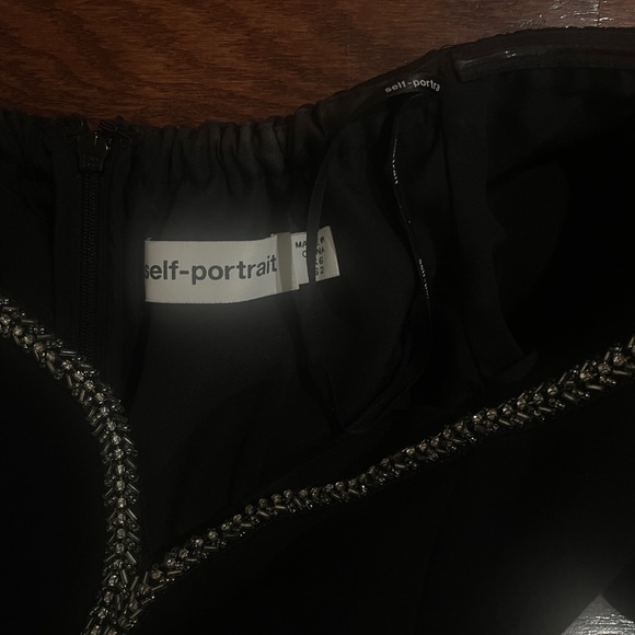 Self-Portrait Black Crepe Puff-sleeve Playsuit - Picture 4 of 10